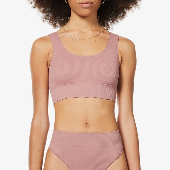 SKIMS Other - SKIMS ROSE CLAY Scoop-neck stretch-jersey bra